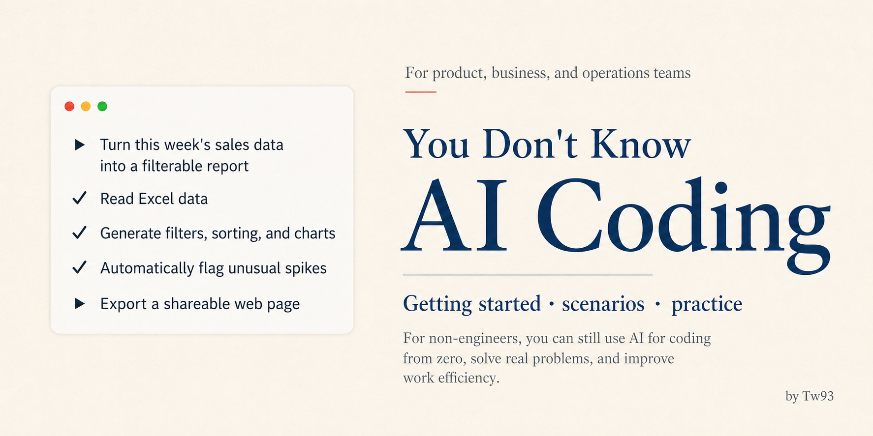 AI Coding cover image: getting started, scenarios, and practice